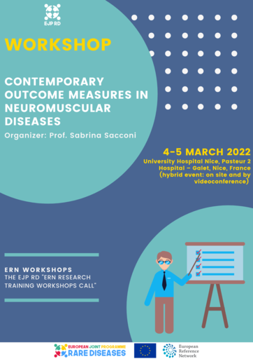 Registration to the next  EJP RD's ERN Workshop "Contemporary outcome measures in neuromuscular diseases" is open!